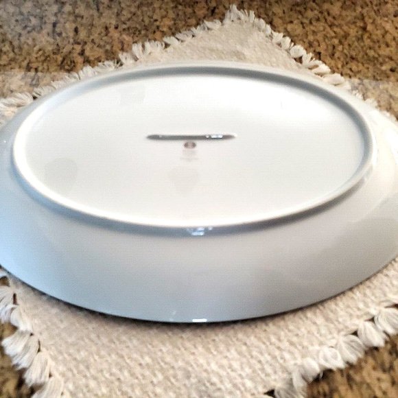 SANGO NAVARRO #6283 Large Oval Serving Platter Gray Floral 16" x 12" ~ JAPAN - Picture 5 of 5